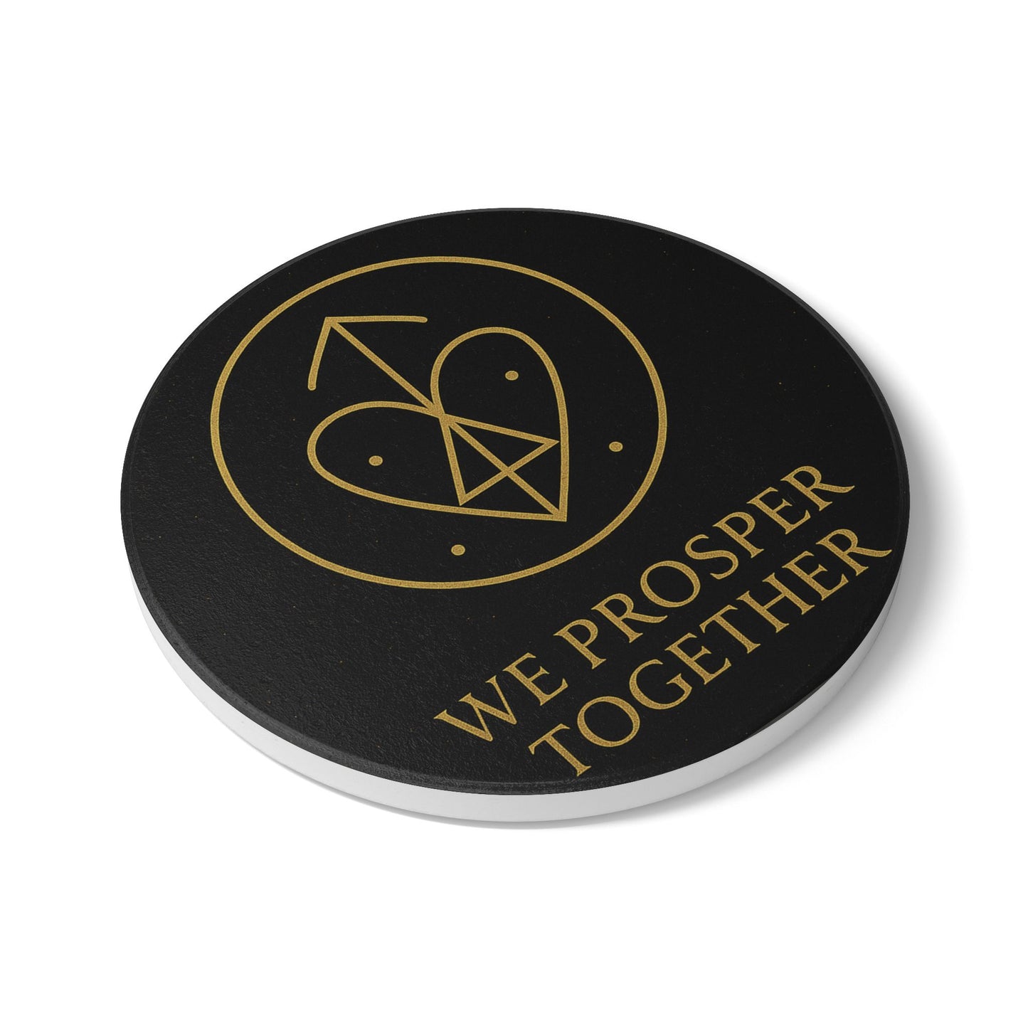 We Prosper Together Self-Love Sigil Coaster – Worthiness, Wholeness & Radiant Inner Power