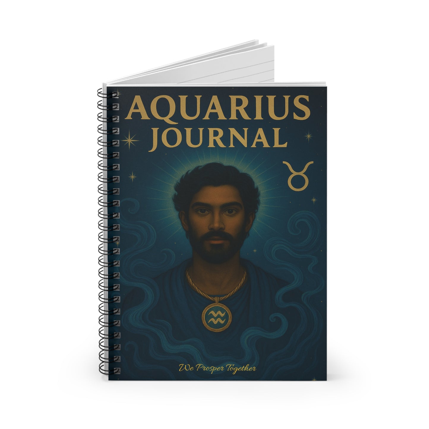 Aquarius Journal Ruled Line Spiral Notebook