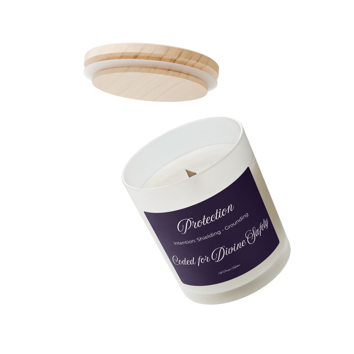 Protection Frosted Candle Coded for Divine Safety
