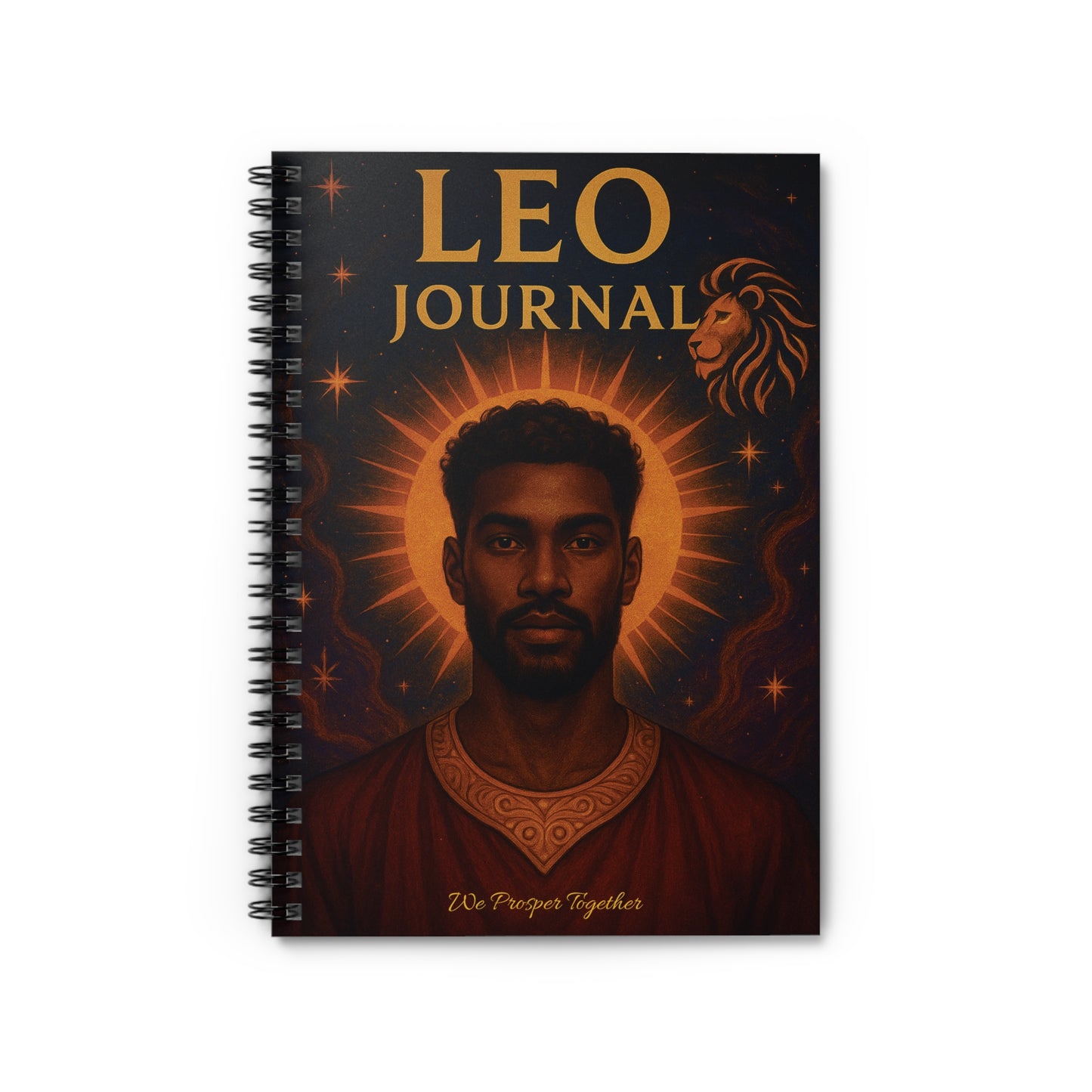 Leather Journal - Leo Zodiac Sign Ruled Line Notebook