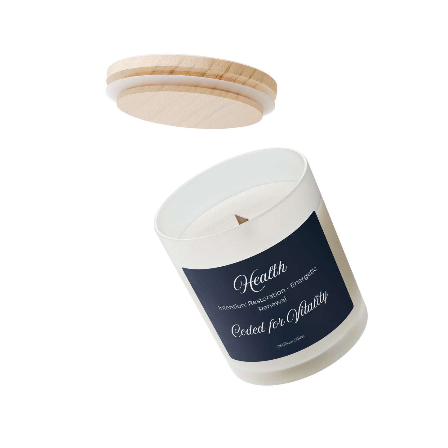 Health Frosted Candle Coded for Vitality