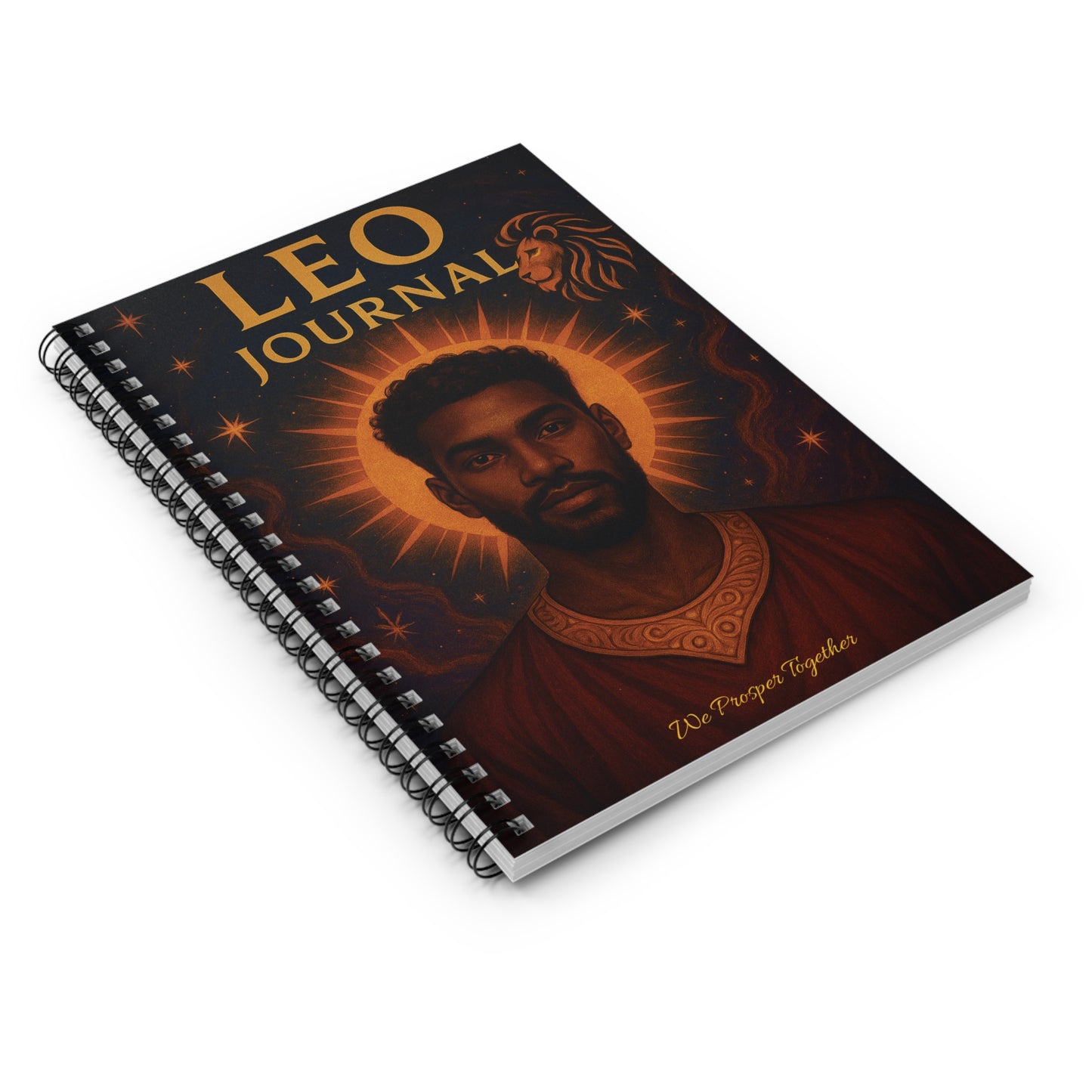 Leather Journal - Leo Zodiac Sign Ruled Line Notebook