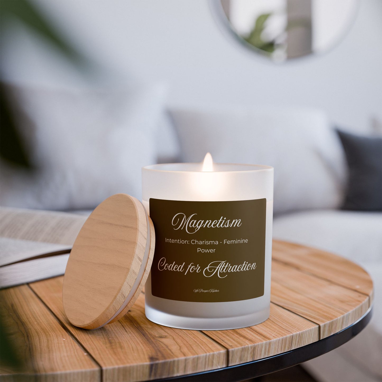 Magnetism Frosted Candle – Coded for Attraction