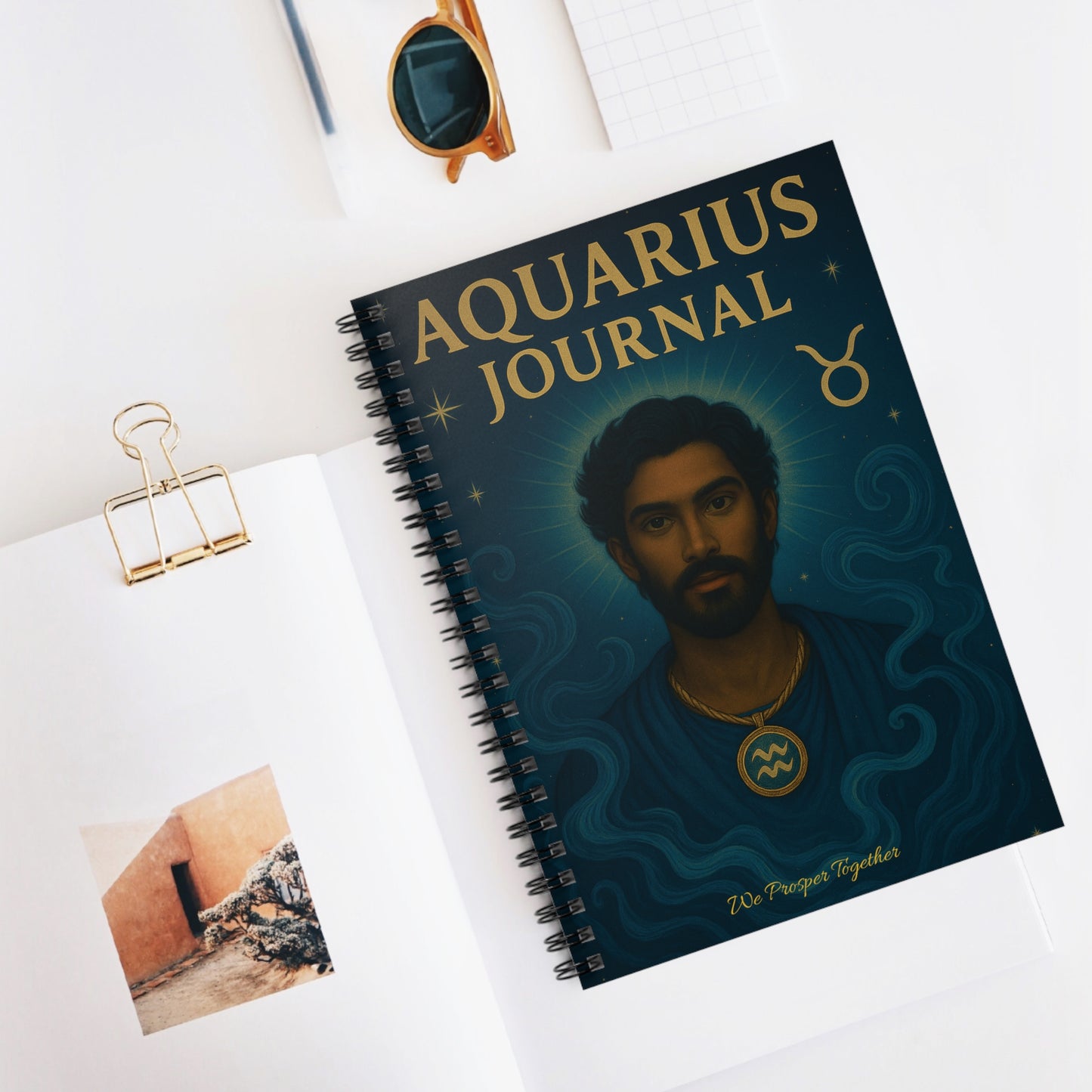 Aquarius Journal Ruled Line Spiral Notebook