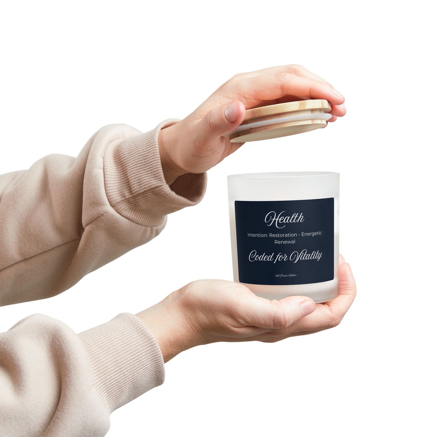Health Frosted Candle Coded for Vitality