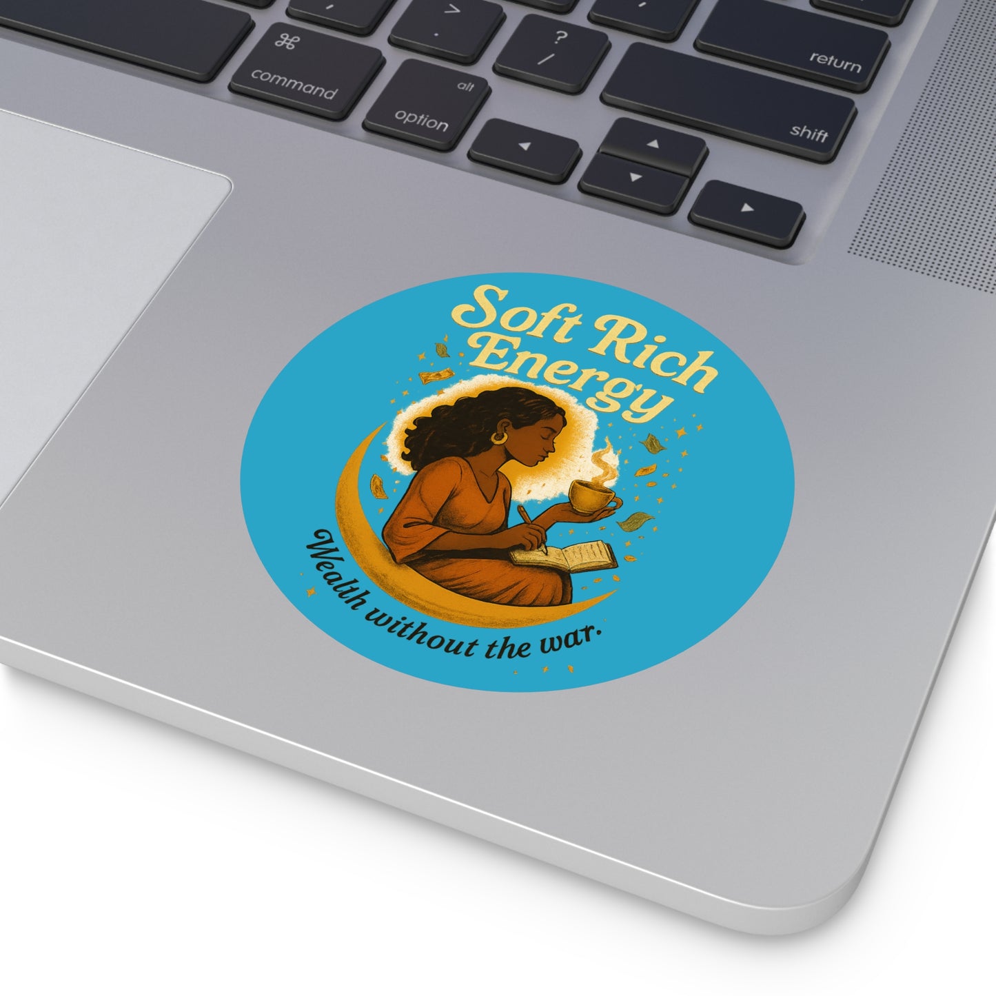 Soft Rich Energy Round Vinyl Stickers, Positive Affirmation Decals, Journal Aesthetics, Self-Care Gifts, Home Office Decor