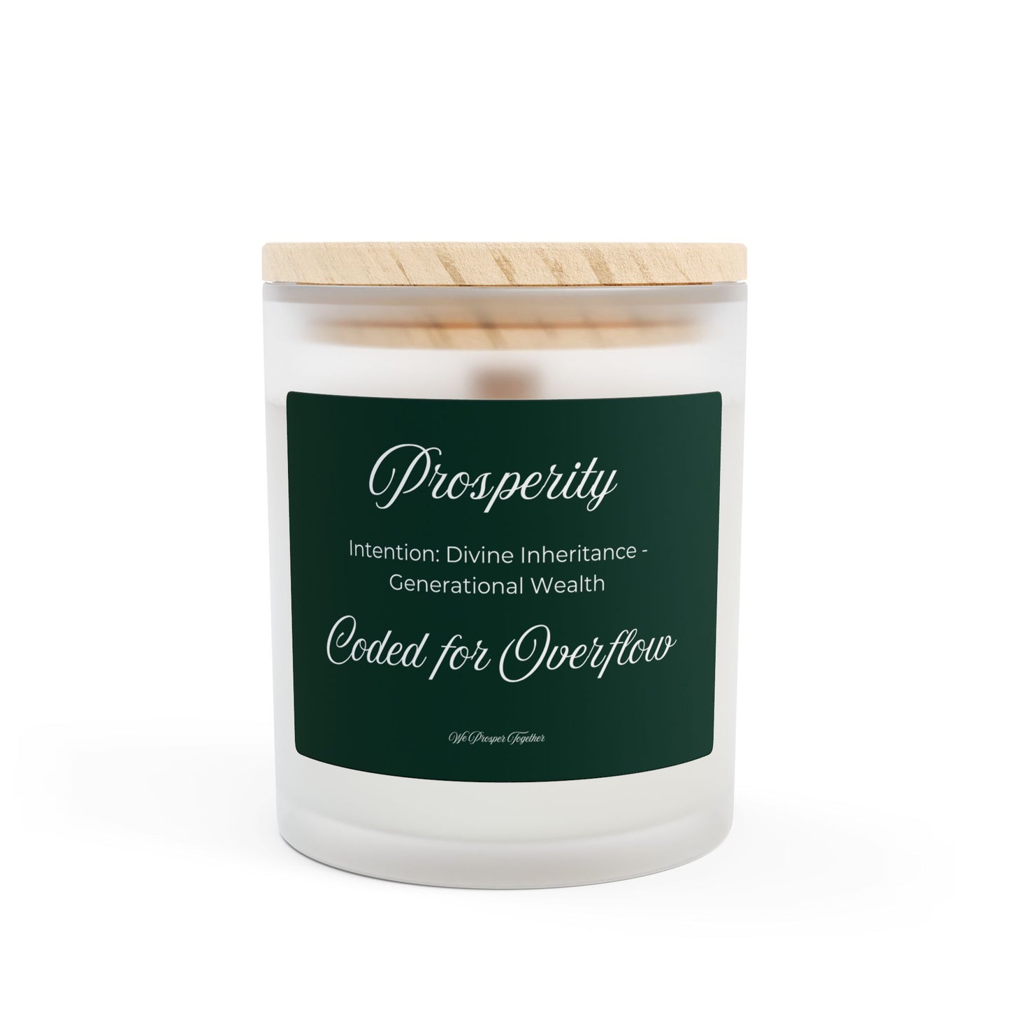 Prosperity Frosted Candle Coded for Overflow