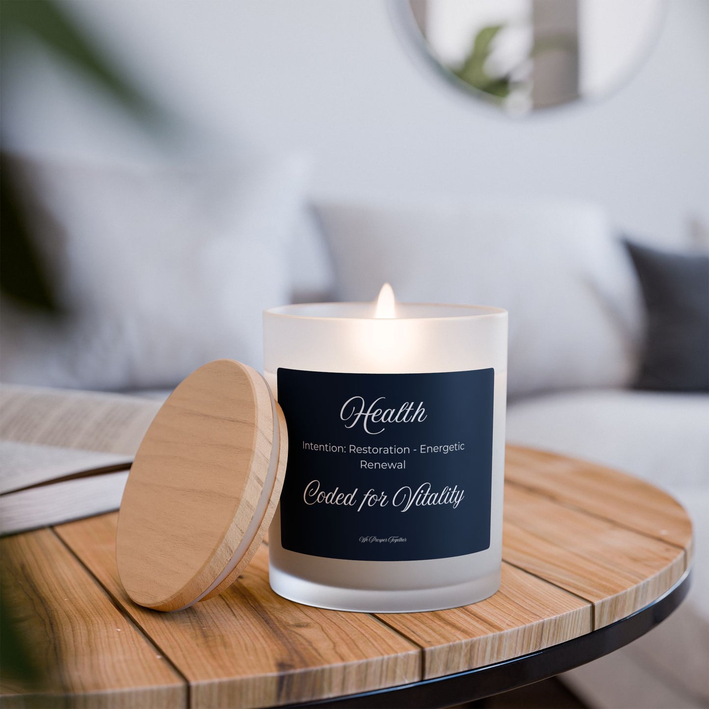 Health Frosted Candle Coded for Vitality