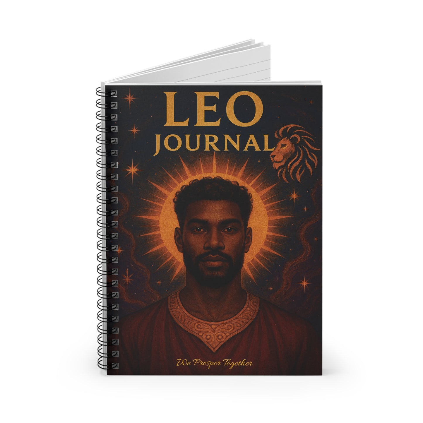 Leather Journal - Leo Zodiac Sign Ruled Line Notebook