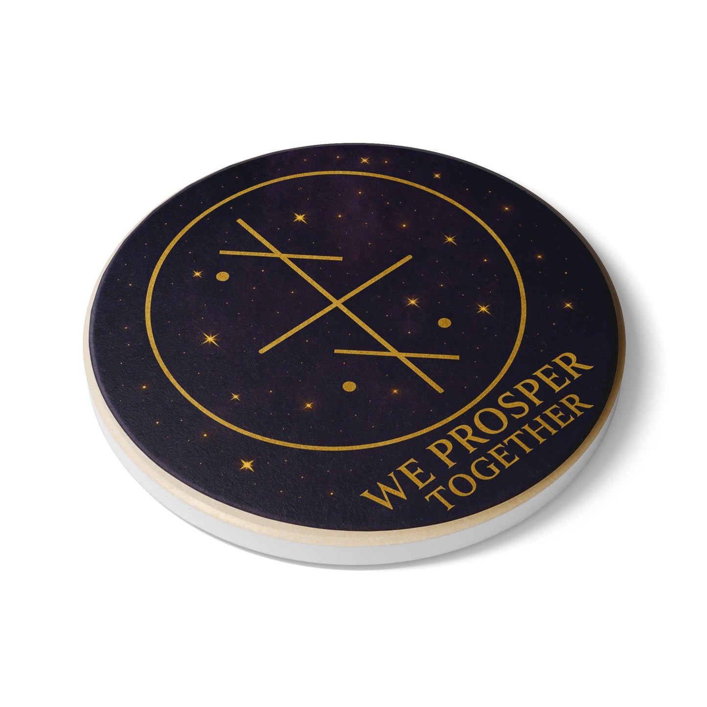 We Prosper Together – Financial Prosperity Sigil Coaster