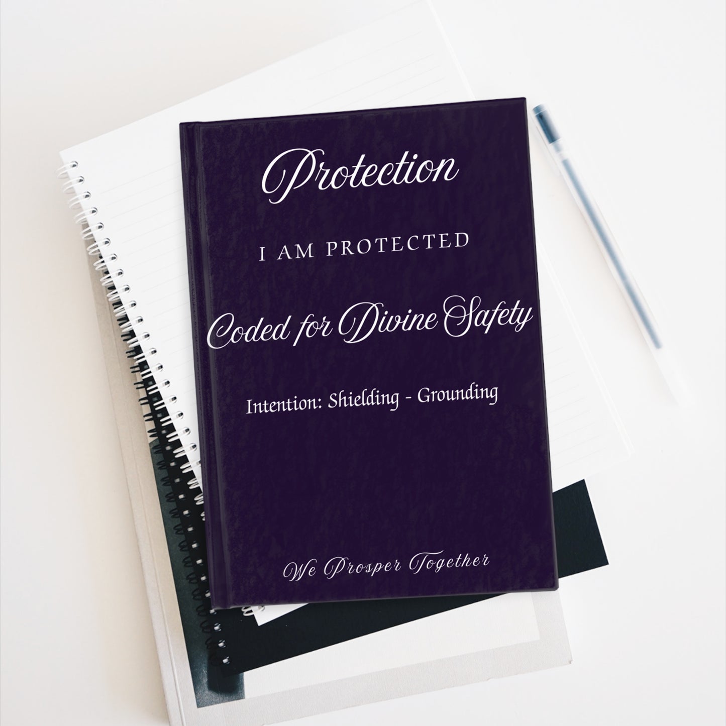 Protection Intention Journal Ruled Line Affirmation Notebook, Gift for Her, Goal Planner, Artistic Diary