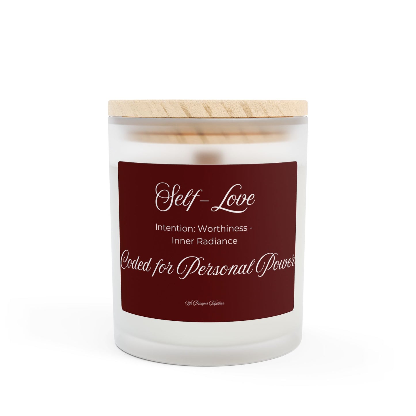 Self-Love Frosted Candle Coded for Personal Power