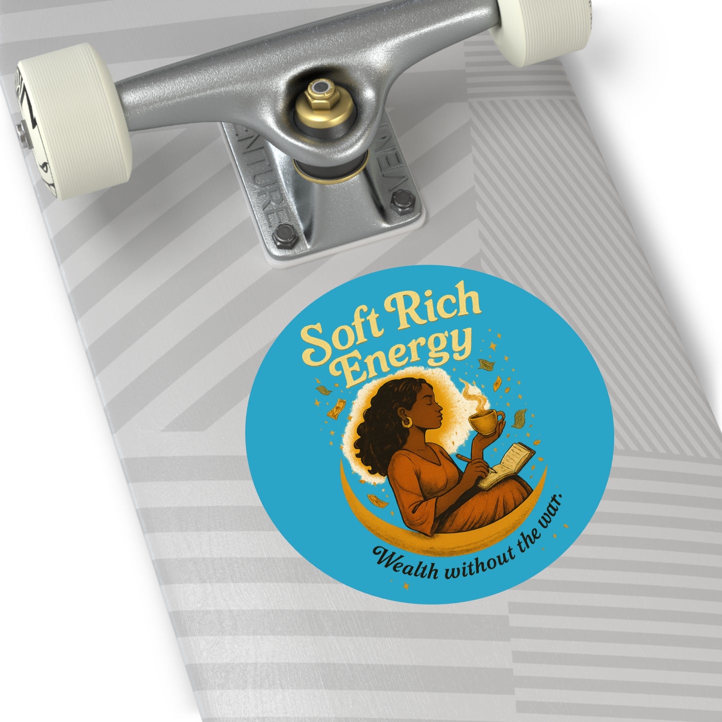 Soft Rich Energy Round Vinyl Stickers, Positive Affirmation Decals, Journal Aesthetics, Self-Care Gifts, Home Office Decor