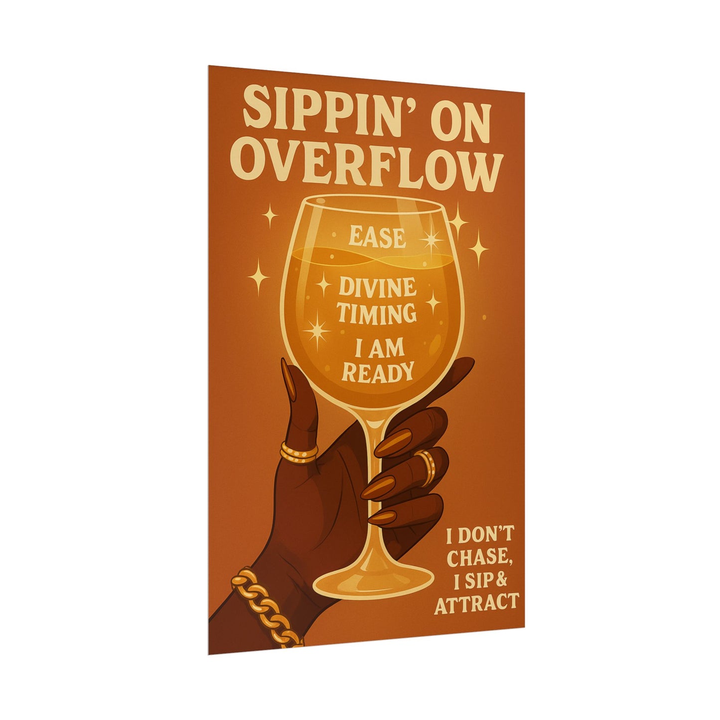 Sippin' On Overflow Affirmation Wall Art, Inspirational Home Decor, Motivational Poster, Self-Love Decor, Gift for Women