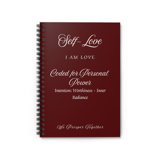 Self Love Intention Journal Ruled Line Spiral Notebook