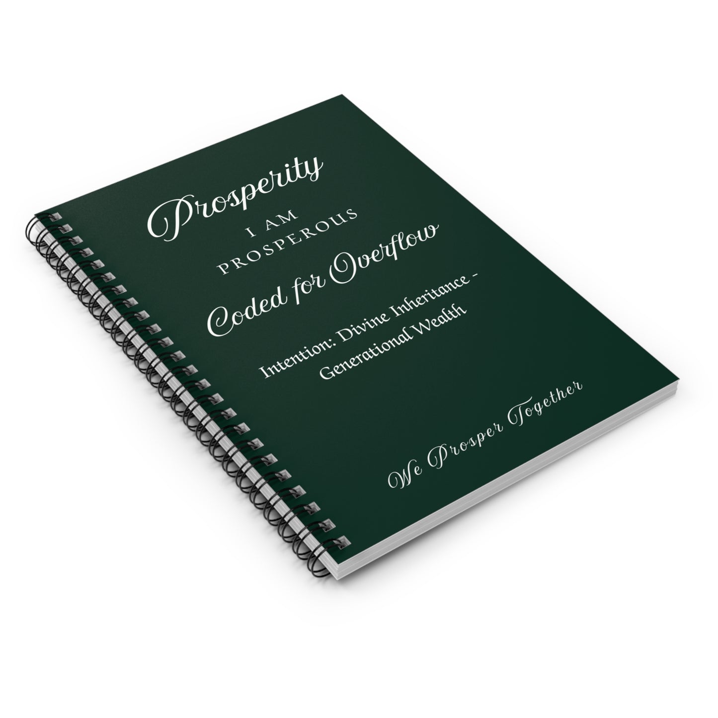 Prosperity Intention Journal Ruled Line Spiral Notebook