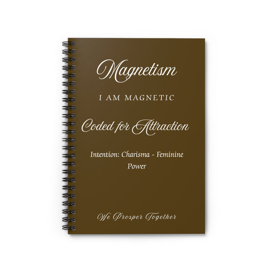 Magnetism Intention Journal Ruled Line Spiral Notebook
