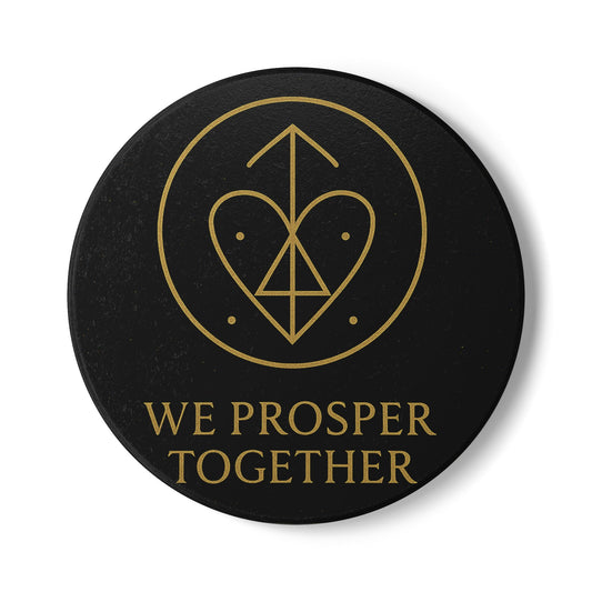 We Prosper Together Self-Love Sigil Coaster – Worthiness, Wholeness & Radiant Inner Power