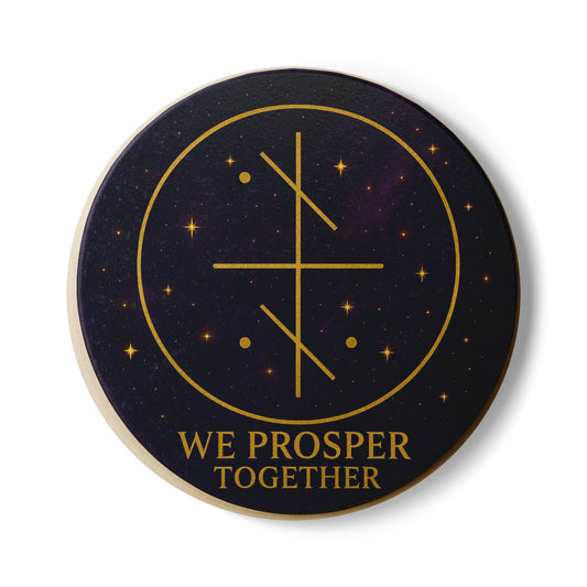 We Prosper Together – Financial Prosperity Sigil Coaster