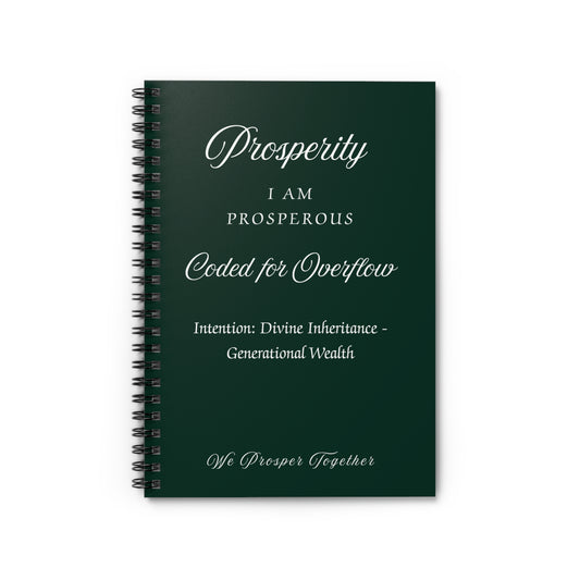 Prosperity Intention Journal Ruled Line Spiral Notebook