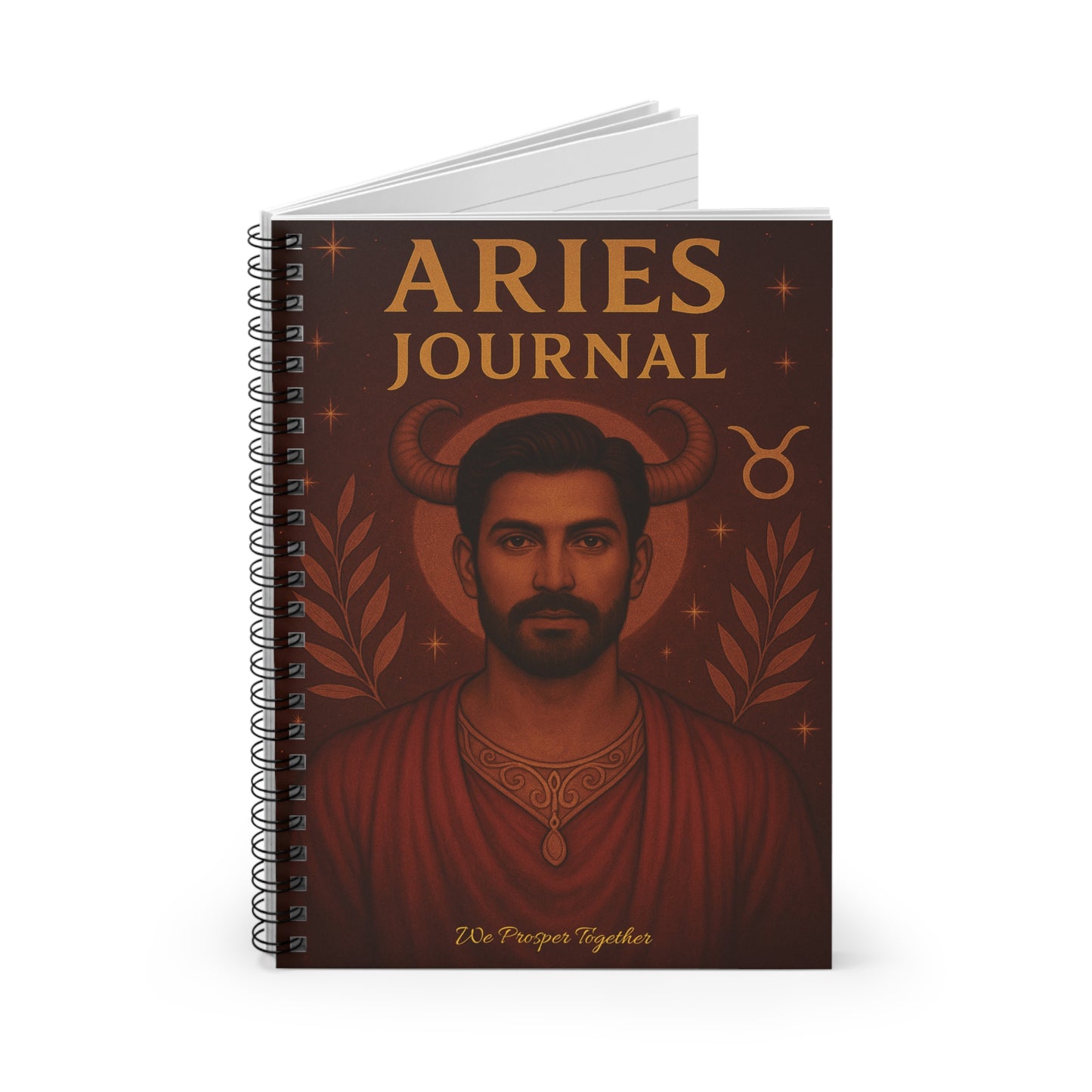 Aries Journal Ruled Line Spiral Notebook