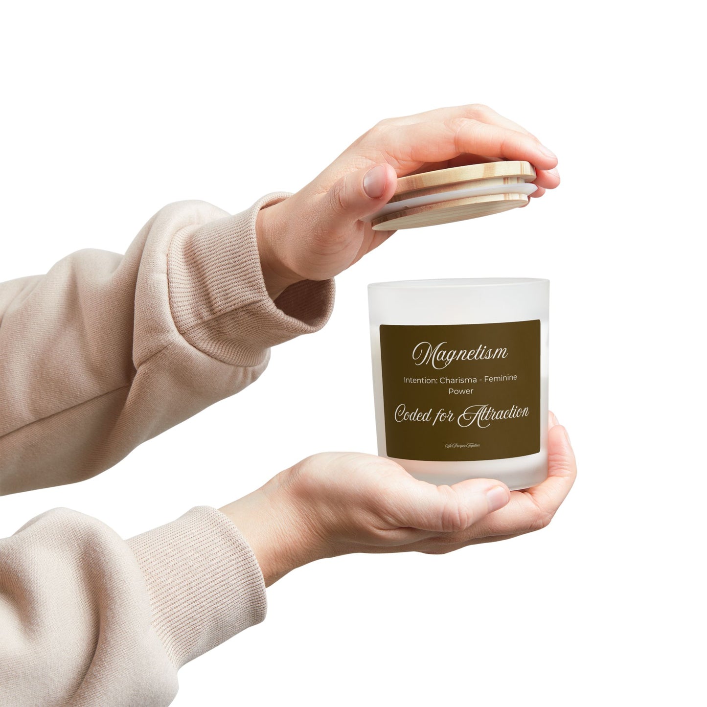 Magnetism Frosted Candle – Coded for Attraction