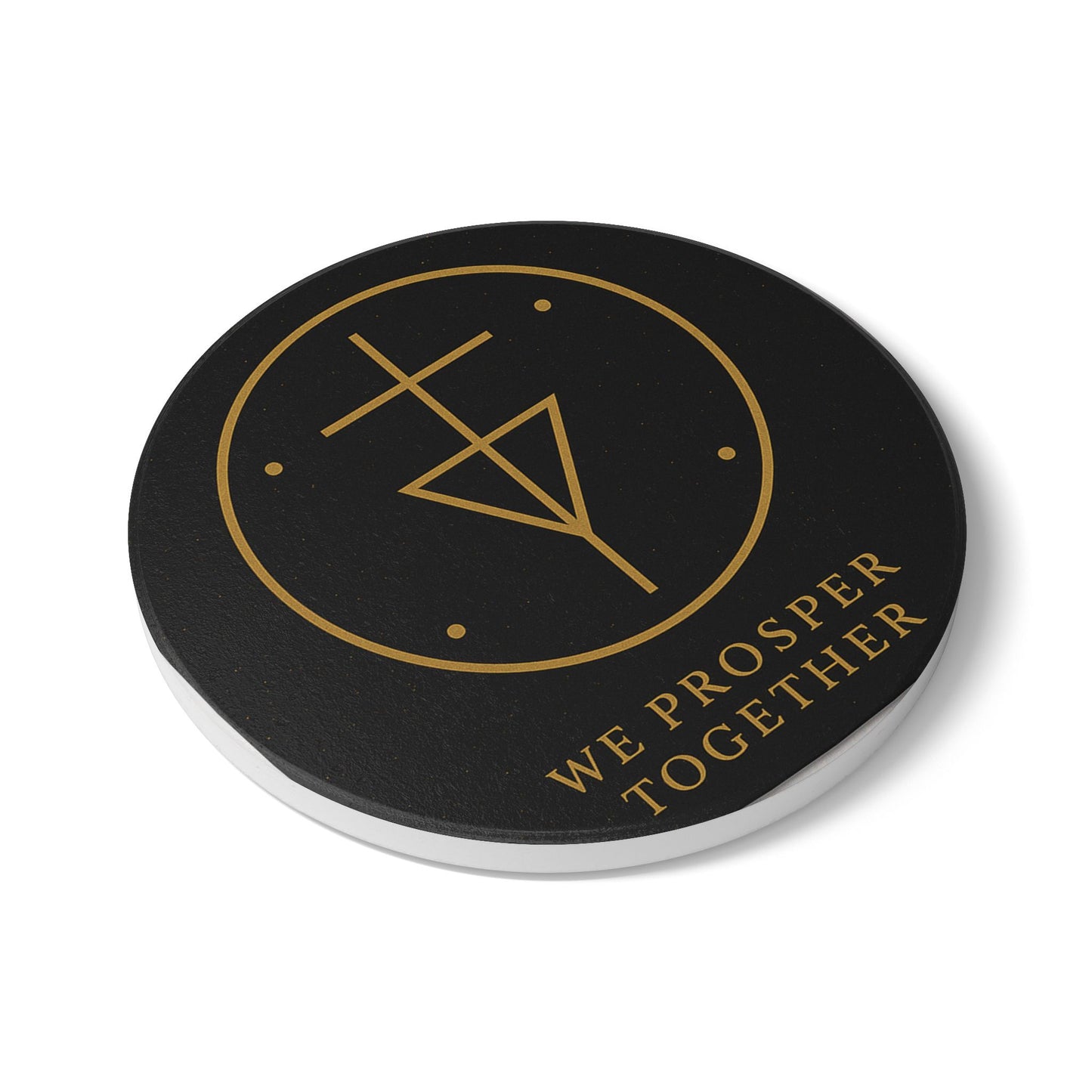 We Prosper Together Protection Sigil Coaster – Energetic Shielding & Spiritual Defense