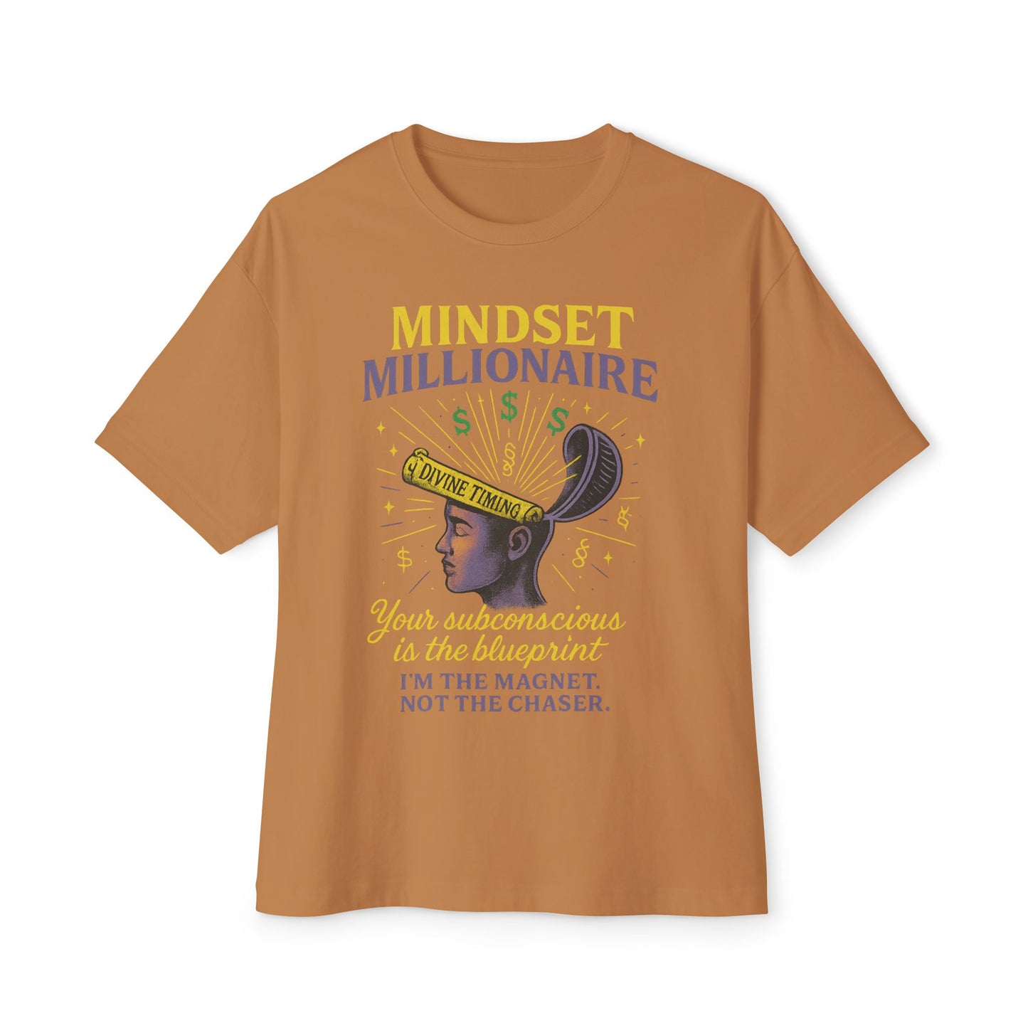 Mindset Millionaire Oversized Tee, Inspirational Graphic Tee, Casual Comfort Shirt, Relaxed Fit T-Shirt, Gift for Dreamers