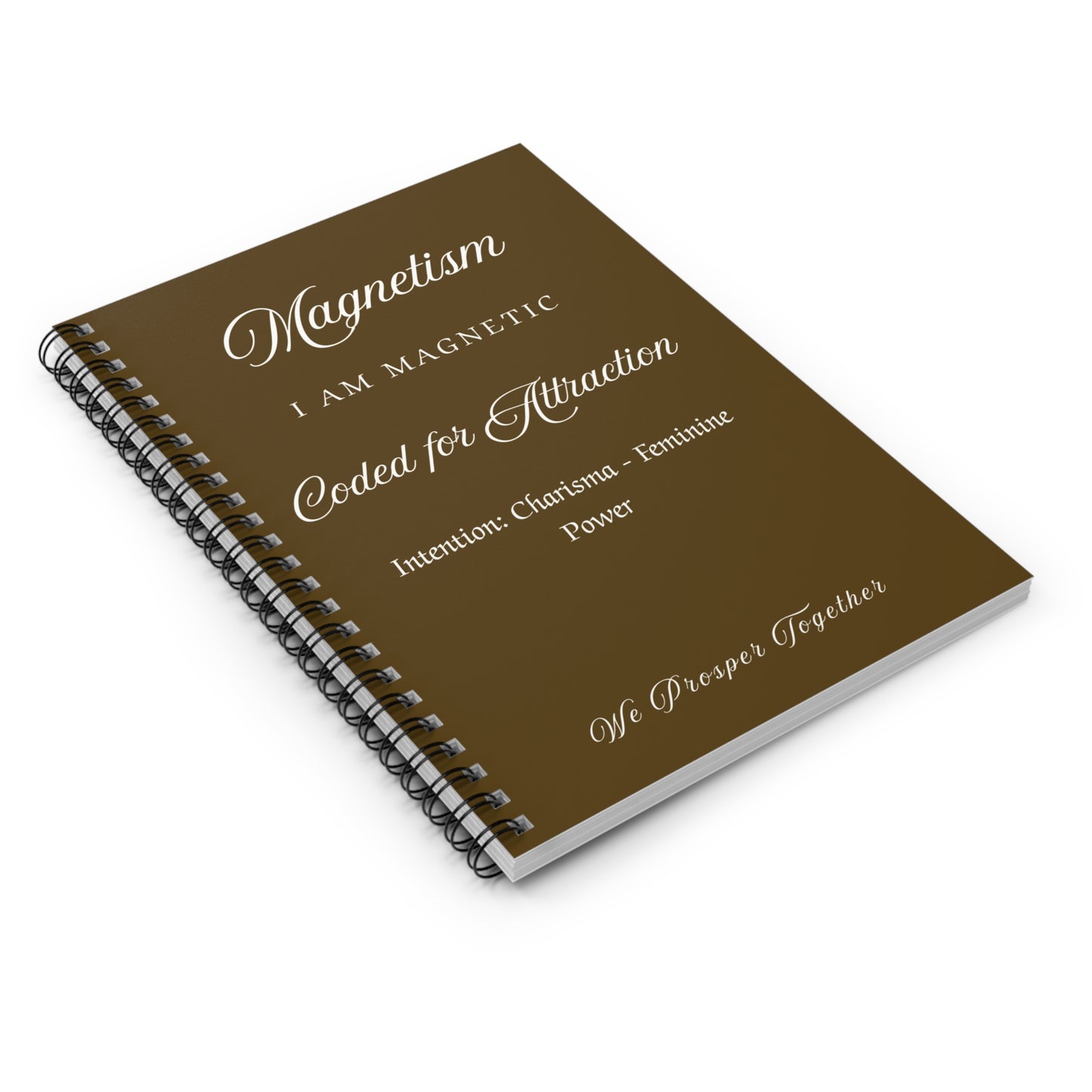 Magnetism Intention Journal Ruled Line Spiral Notebook