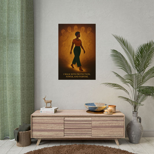 I Walk With Protection, Power, and Purpose – Rolled Wall Art Poster