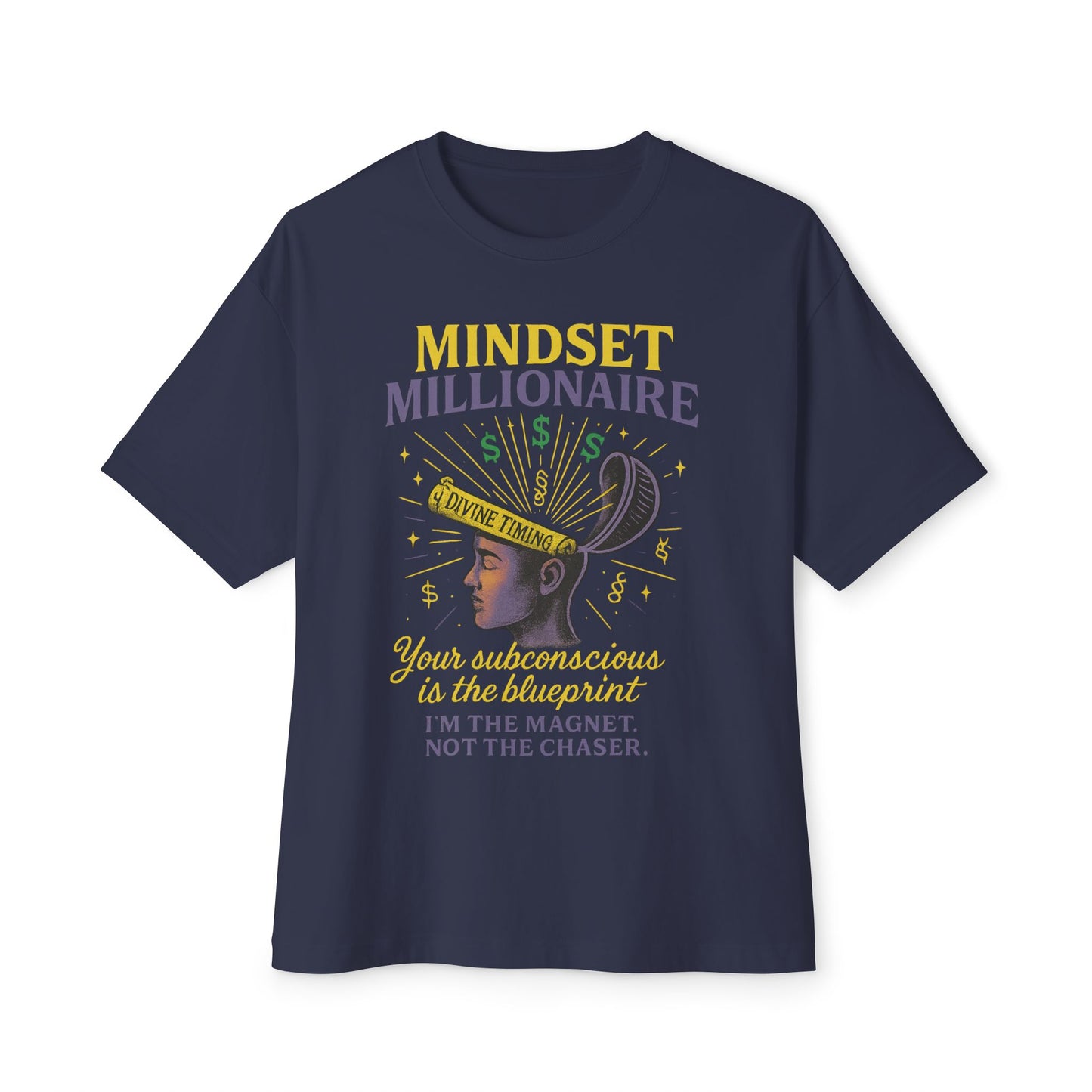 Mindset Millionaire Oversized Tee, Inspirational Graphic Tee, Casual Comfort Shirt, Relaxed Fit T-Shirt, Gift for Dreamers