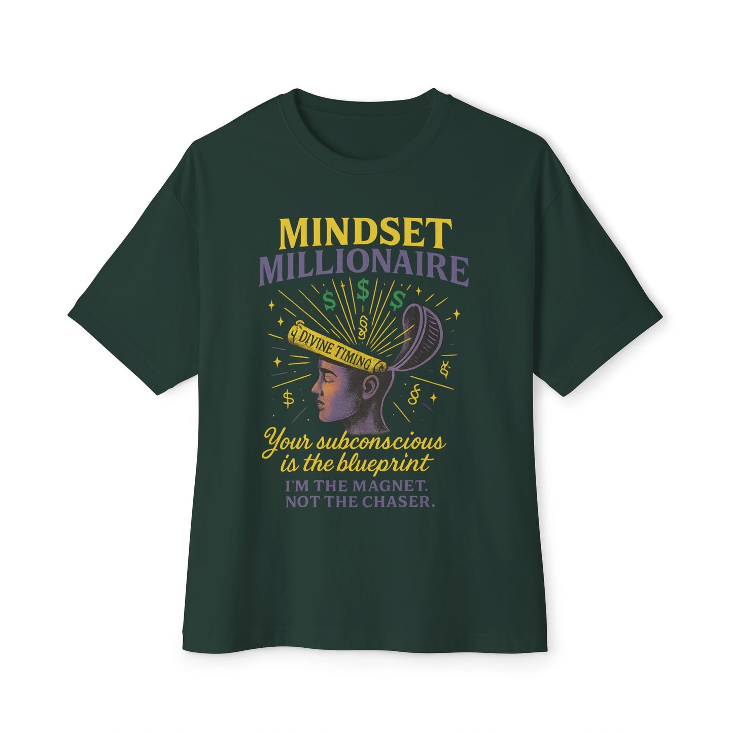 Mindset Millionaire Oversized Tee, Inspirational Graphic Tee, Casual Comfort Shirt, Relaxed Fit T-Shirt, Gift for Dreamers