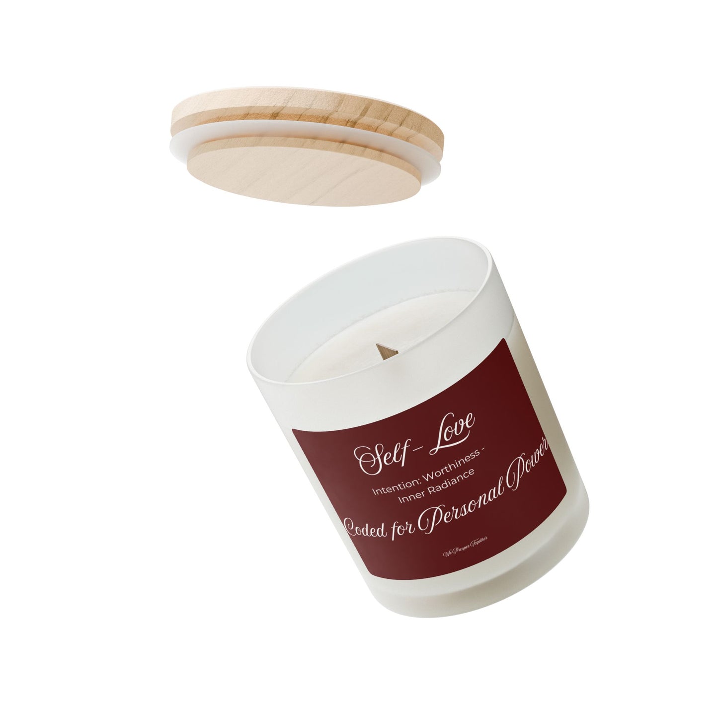 Self-Love Frosted Candle Coded for Personal Power