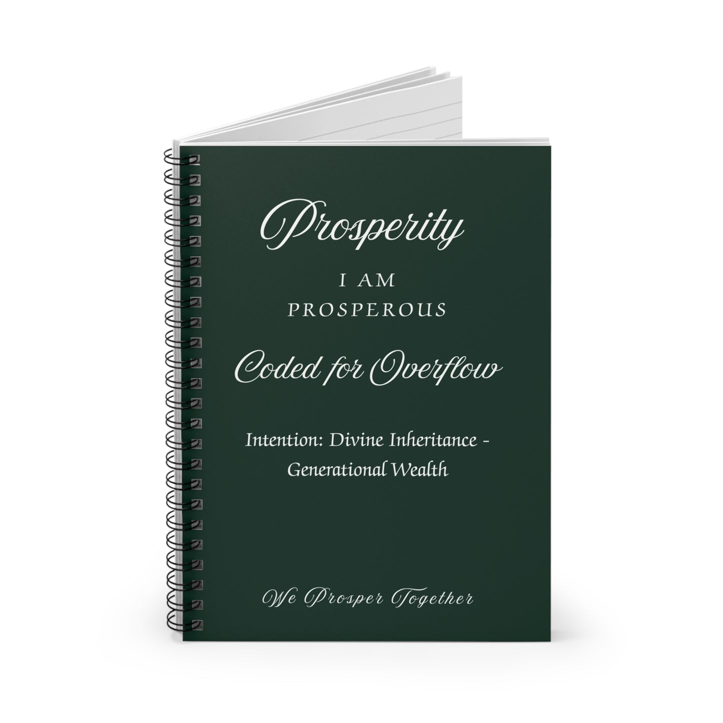 Prosperity Intention Journal Ruled Line Spiral Notebook