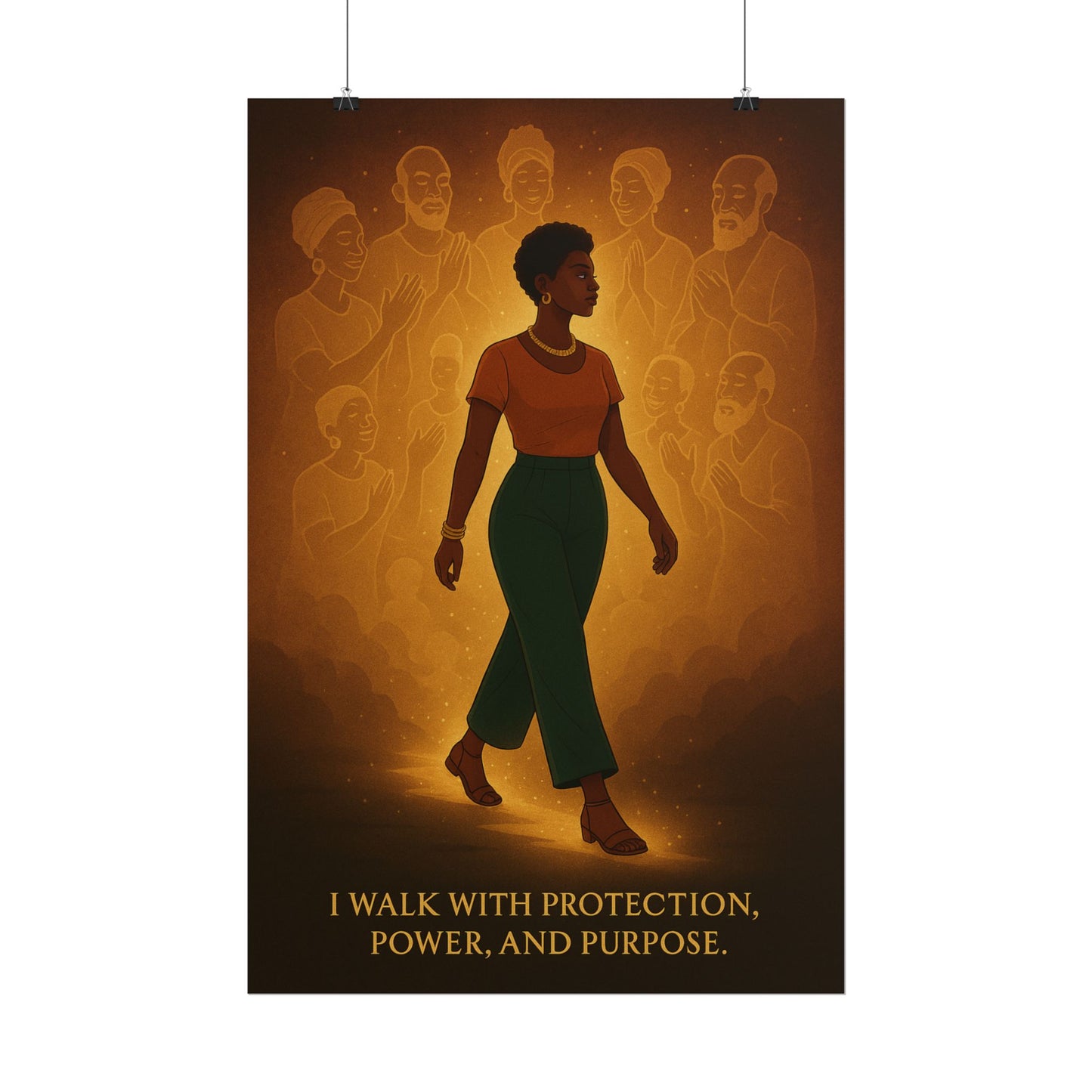 I Walk With Protection, Power, and Purpose – Rolled Wall Art Poster