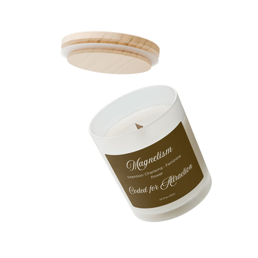 Magnetism Frosted Candle – Coded for Attraction