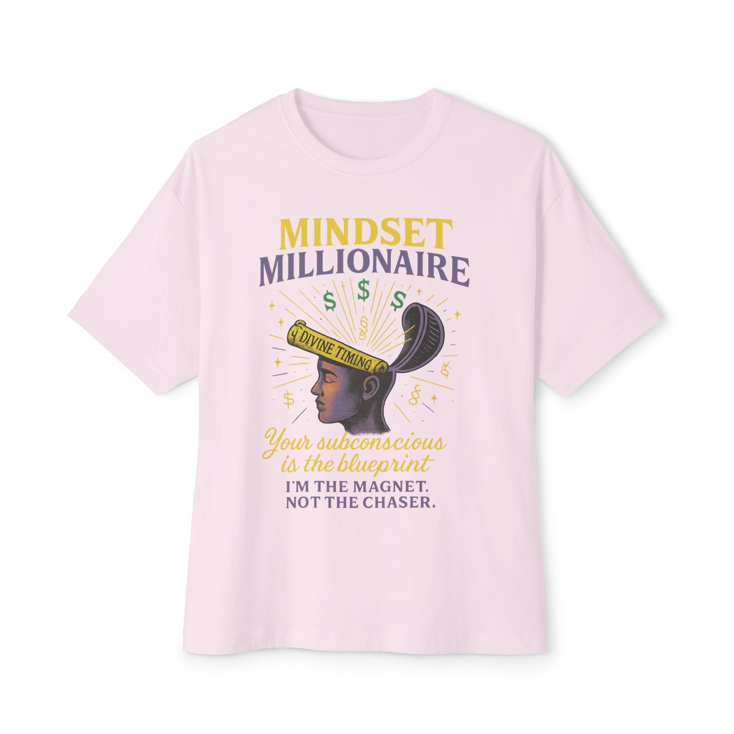 Mindset Millionaire Oversized Tee, Inspirational Graphic Tee, Casual Comfort Shirt, Relaxed Fit T-Shirt, Gift for Dreamers