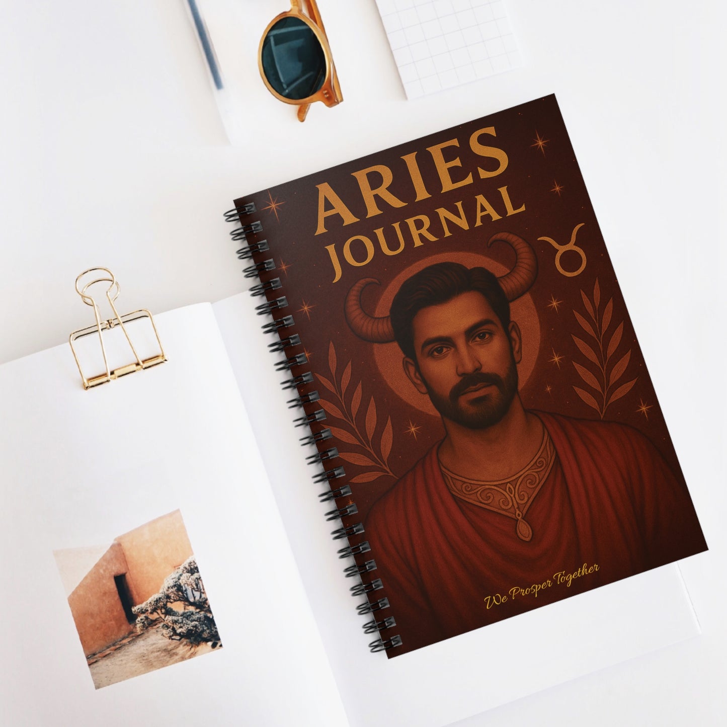 Aries Journal Ruled Line Spiral Notebook