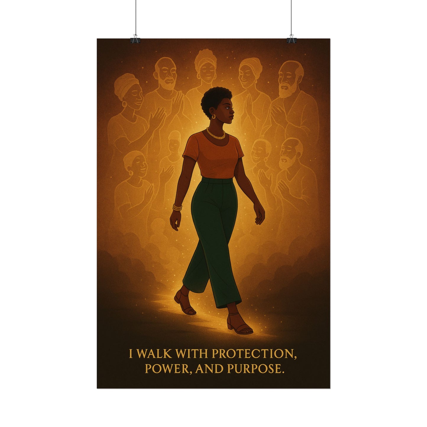 I Walk With Protection, Power, and Purpose – Rolled Wall Art Poster