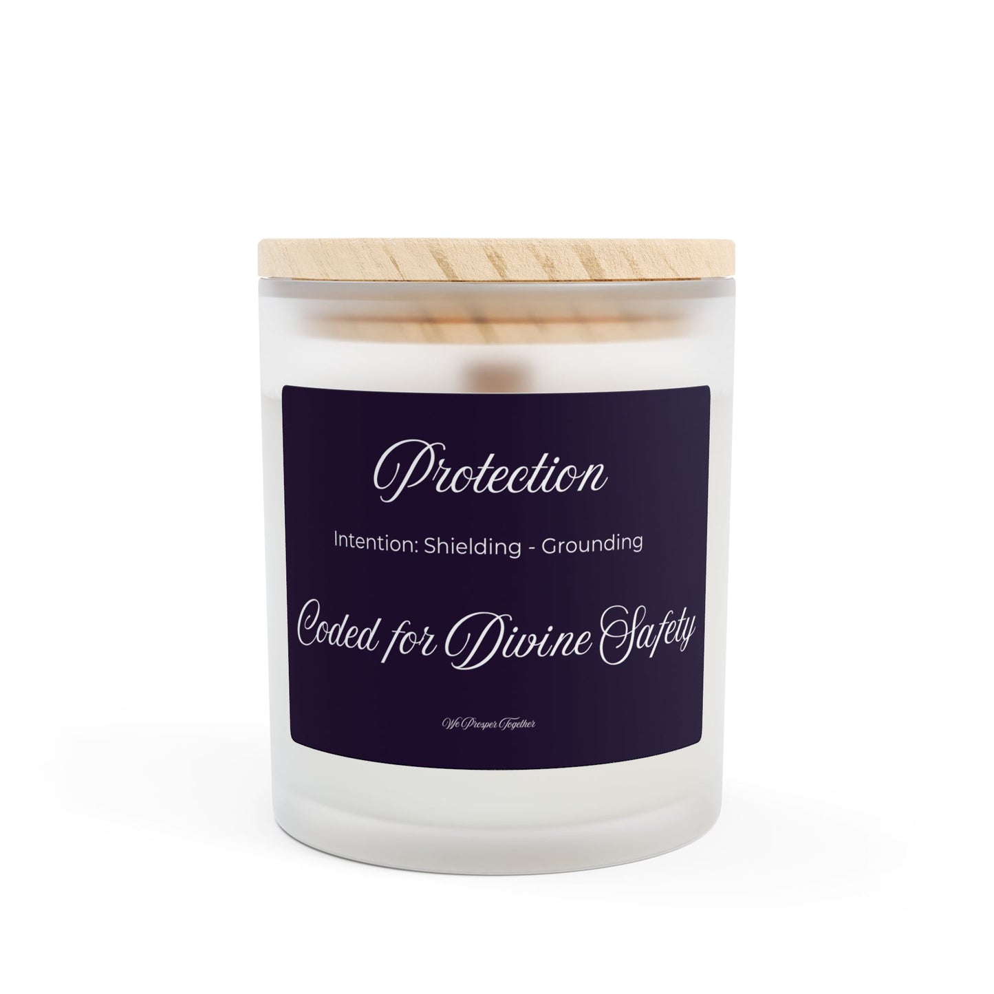 Protection Frosted Candle Coded for Divine Safety